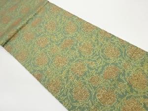 花唐草模様織出し開き名古屋帯（額縁仕立て）